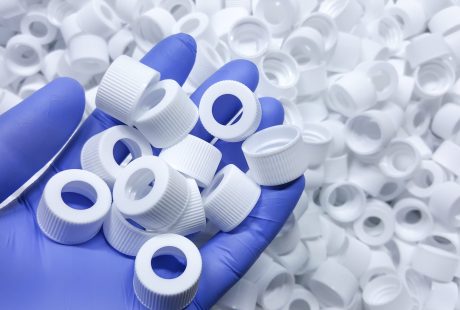 White,Medical,Plastic,Bottle,Caps.,Made,From,Injection,Molding,Machine,